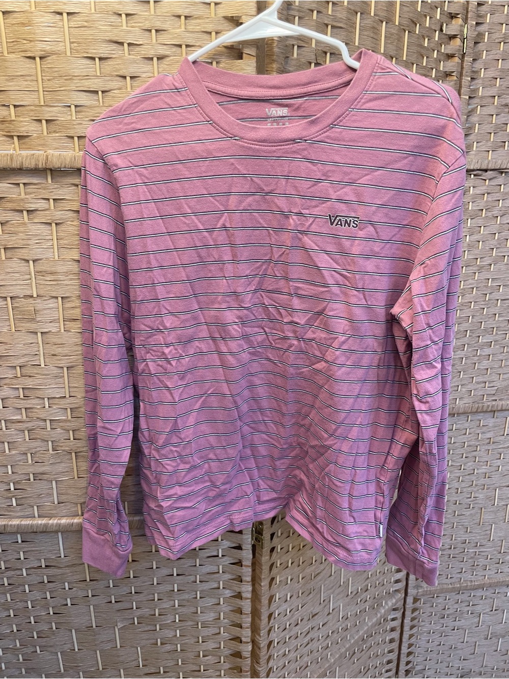 Vans Adults Long-Sleeve Pink Stripe Tee